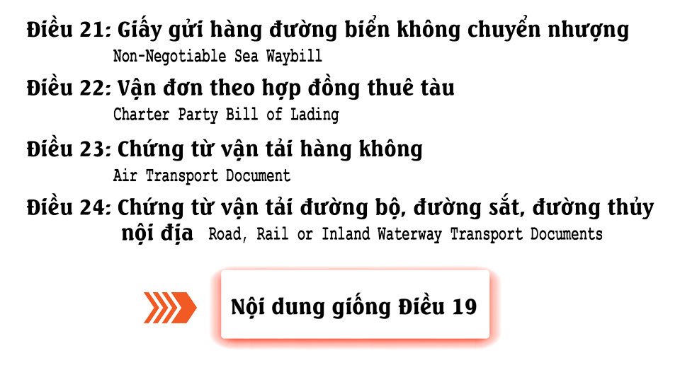 Tài liệu UCP 600 Điều 21 đến 24 chứng từ vận tải