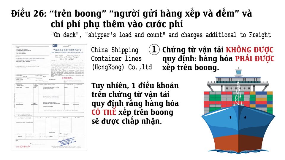 Điều 26 UCP 600 trên boong